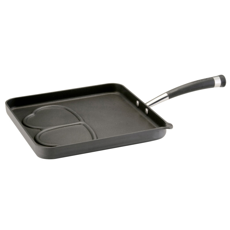 Circulon Contempo Hard-Anodized Sweetheart Griddle, 11-Inch, Black