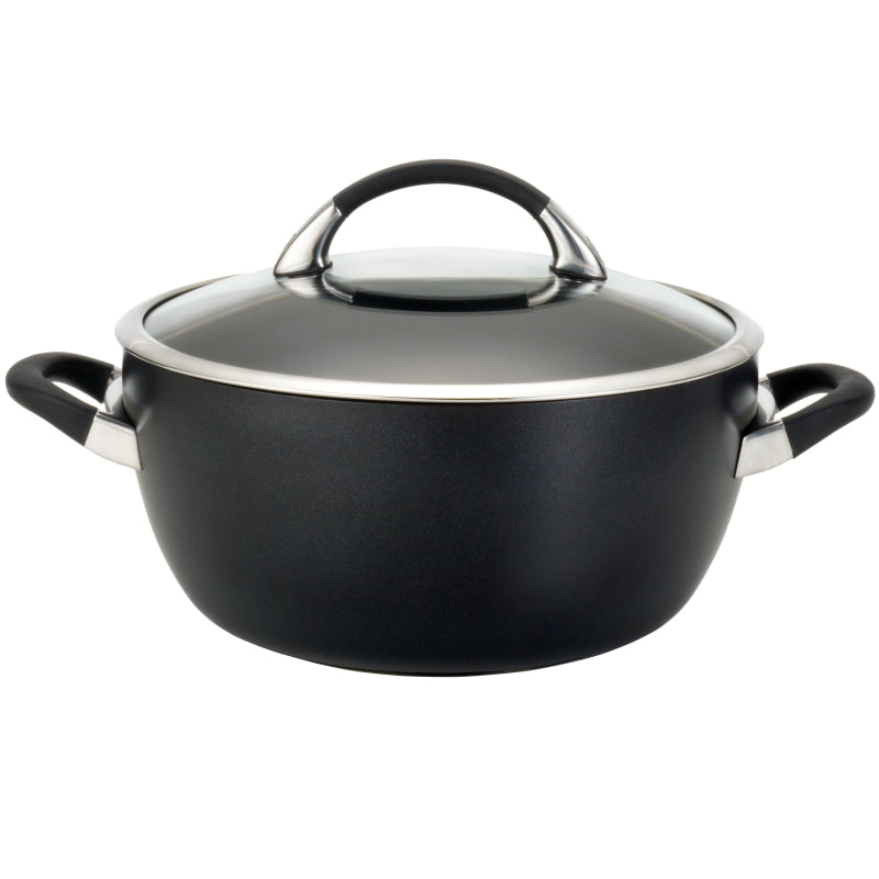 Circulon Symmetry Hard-Anodized Nonstick Induction Casserole Pan with Lid, 5.5-Quart, Black