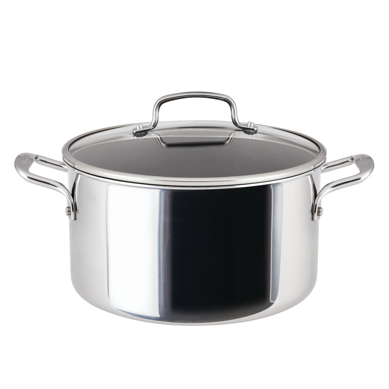 Circulon C1 Series Clad Stainless Steel with ScratchDefense Technology Nonstick Induction Stockpot with Lid, 8 Quart