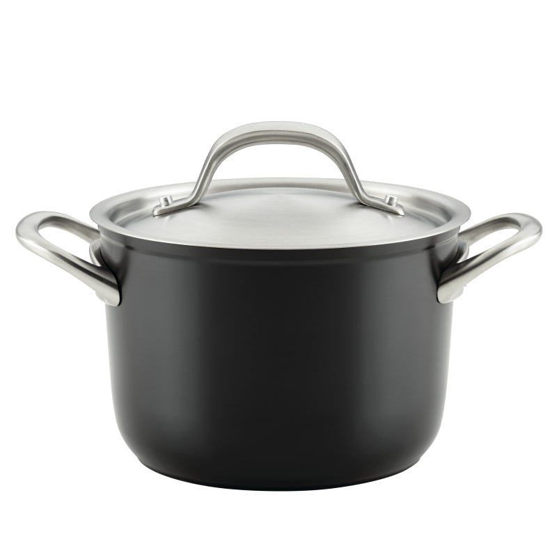 Circulon Ultimum Forged Aluminum Nonstick Induction Saucepot with Lid, 3-Quart, Black