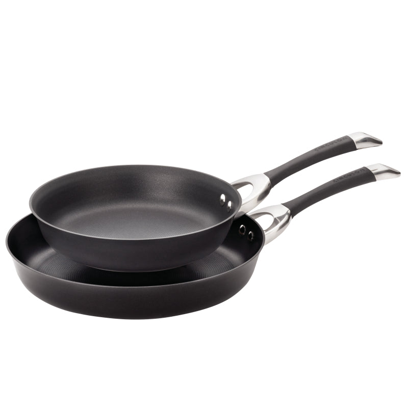 Circulon Symmetry Hard Anodized Nonstick Induction Frying Pan Twin Pack, 10-Inch and 12-Inch, Black