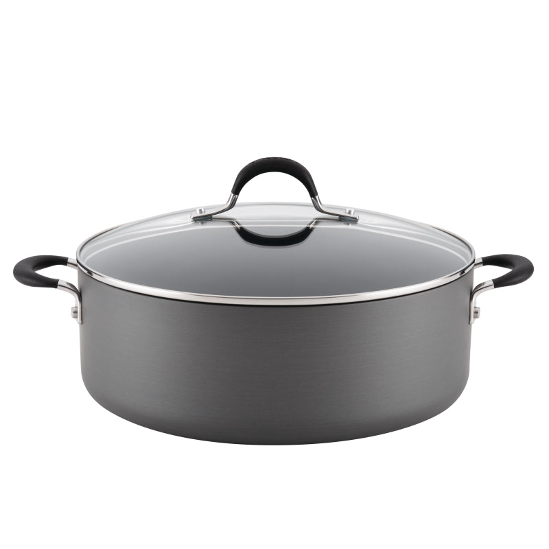 Circulon Momentum Hard-Anodized Nonstick 7.5-Quart Covered Stockpot, Gray