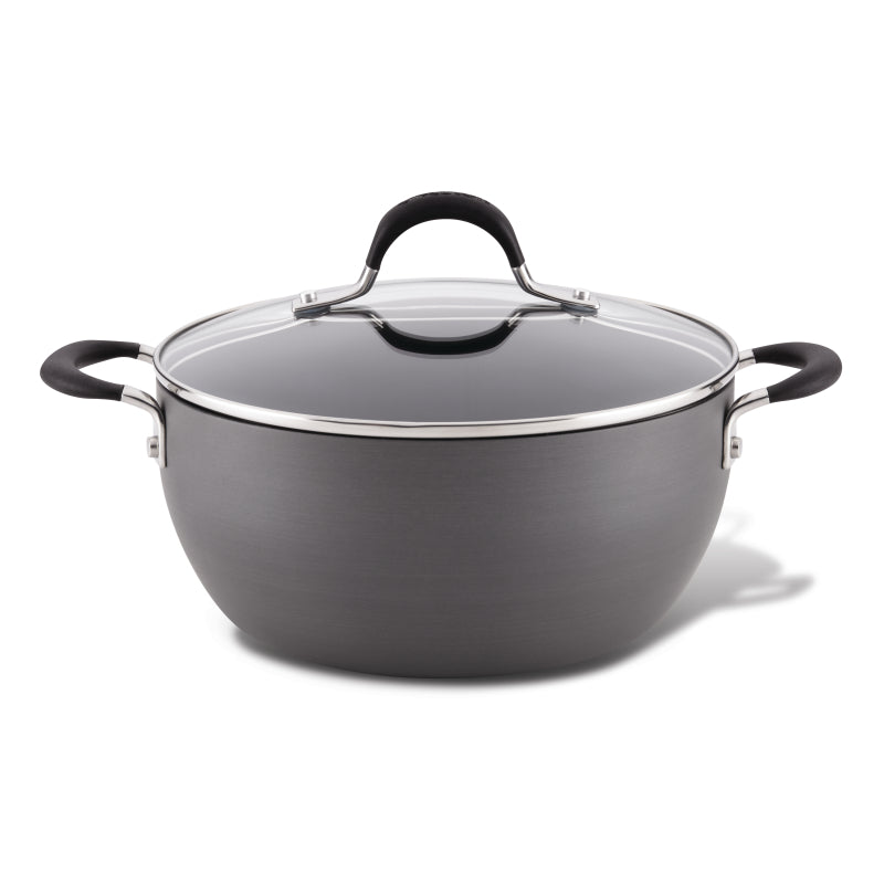 Circulon Momentum Hard-Anodized Nonstick Casserole with Lid, 4.5-Quart, Gray