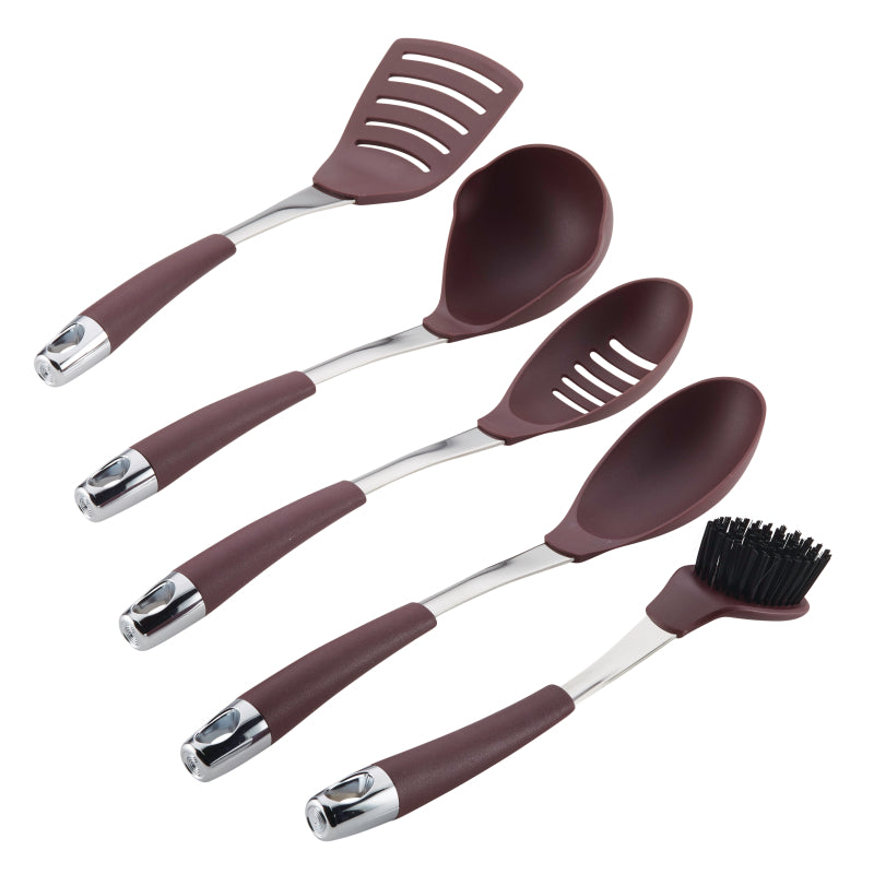 Circulon Harmony Tools Nylon Tool Set, 5-Piece, Merlot