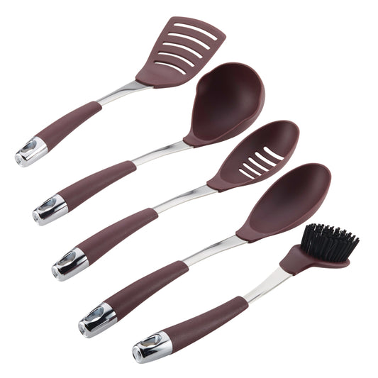 Circulon Harmony Tools Nylon Tool Set, 5-Piece, Merlot