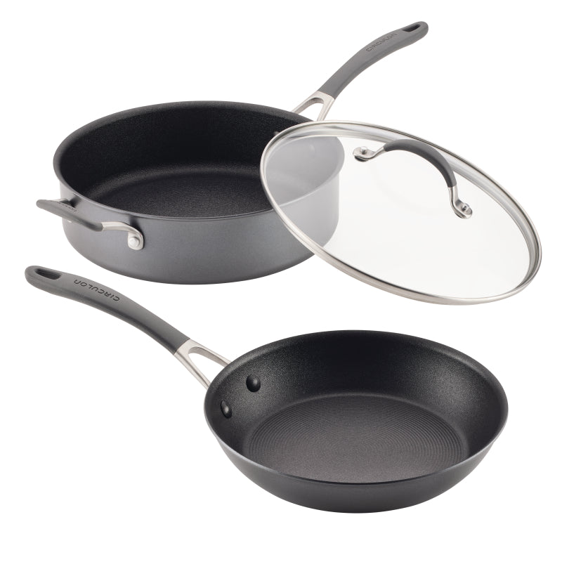 Circulon A1 Series with ScratchDefense Nonstick Induction Cookware Set, 3 Piece, Graphite