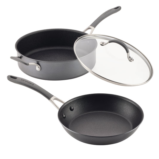 Circulon A1 Series with ScratchDefense Nonstick Induction Cookware Set, 3 Piece, Graphite