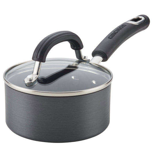 Circulon Hard Anodized Nonstick Covered Saucepan, 1-Quart, Gray