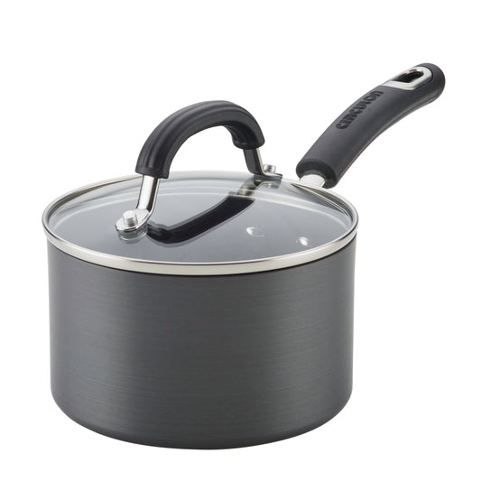 Circulon Hard Anodized Nonstick Covered Saucepan, 2-Quart, Gray
