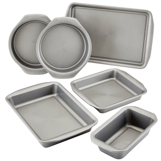Circulon Bakeware Nonstick Cookie Sheet and Cake Pan Set, 6-Pieces, Gray