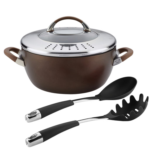 Circulon Symmetry Hard-Anodized Nonstick Cookware Induction Pots and Pans Set, 4-Piece, Chocolate