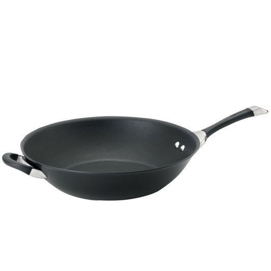 Circulon Symmetry Hard-Anodized Nonstick Induction Stir Fry Pan with Helper Handle, 14-Inch, Black