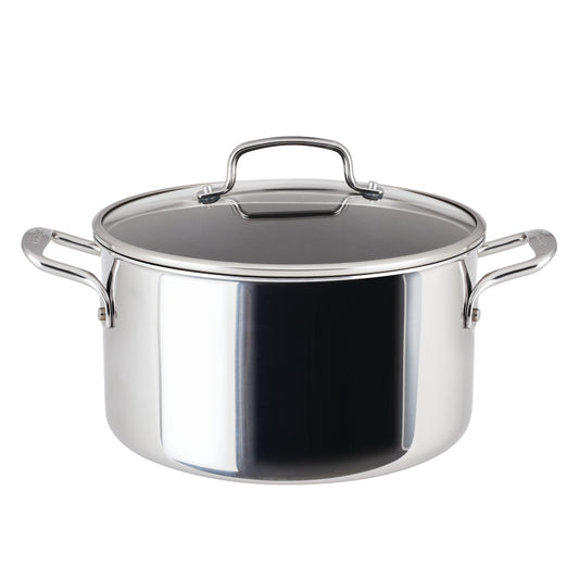 Circulon C1 Series Clad Stainless Steel with ScratchDefense Technology Nonstick Induction Stockpot with Lid, 8 Quart