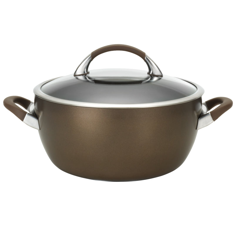 Circulon Symmetry Hard-Anodized Nonstick 5.5-Quart Casserole with Lid, Chocolate