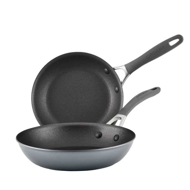 Circulon A1 Series with ScratchDefense Nonstick Induction 8.5-Inch and 10-Inch Frying Pan Set,  2-Piece, Graphite