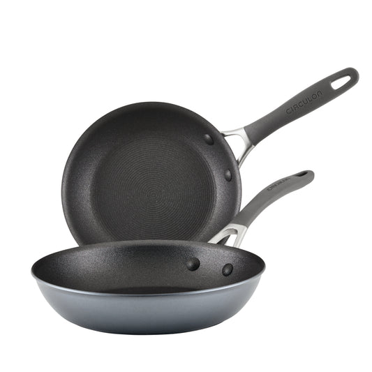 Circulon A1 Series with ScratchDefense Nonstick Induction 8.5-Inch and 10-Inch Frying Pan Set,  2-Piece, Graphite