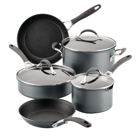Circulon A1 Series with ScratchDefense Nonstick Induction Pots and Pans Cookware Set, 8-Piece, Graphite