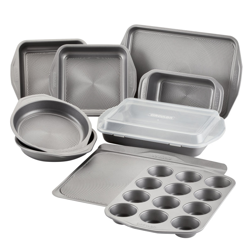 Circulon Total Nonstick Bakeware Set, 10-Piece, Gray