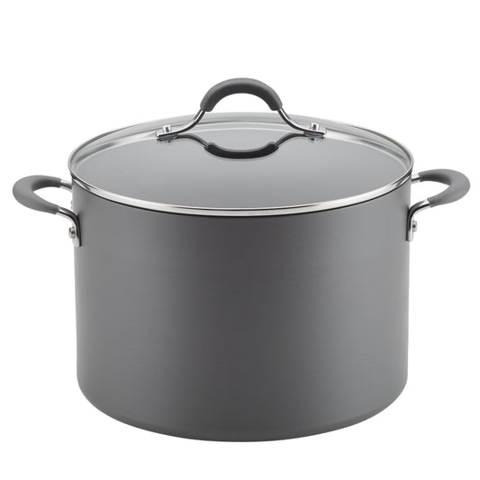 Circulon Radiance Hard-Anodized Nonstick Wide Stockpot, 10-Quart, Gray