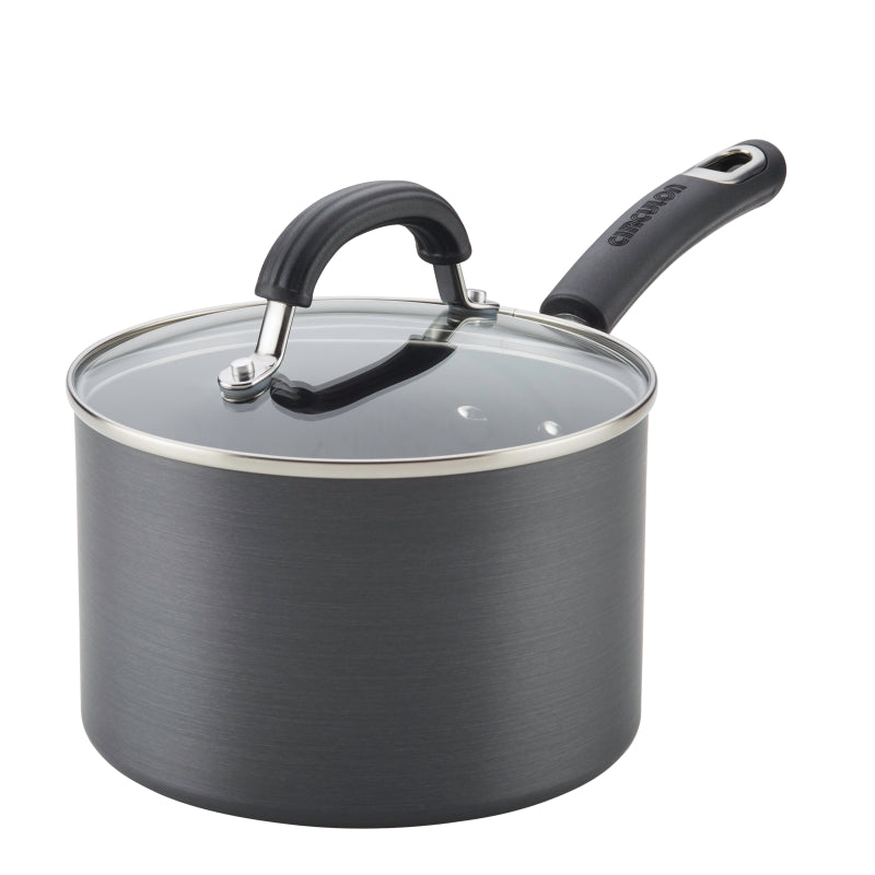 Circulon Hard-Anodized Nonstick Covered Saucepan, 3-Quart, Gray