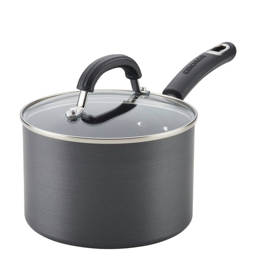 Circulon Hard-Anodized Nonstick Covered Saucepan, 3-Quart, Gray