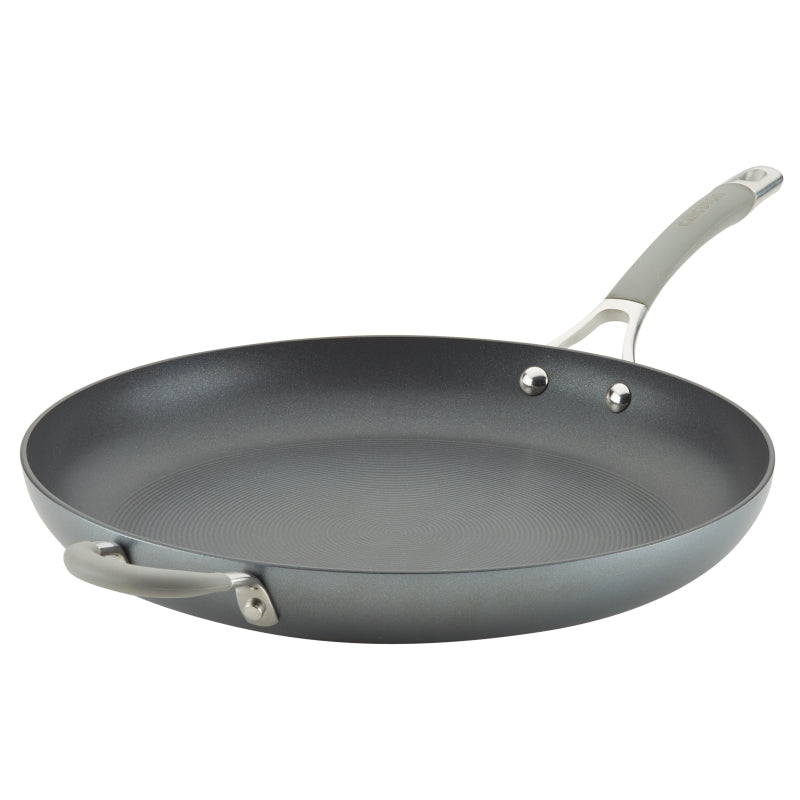 Circulon Elementum Hard-Anodized Nonstick Frying Pan with Helper Handle, 14-Inch, Oyster Gray