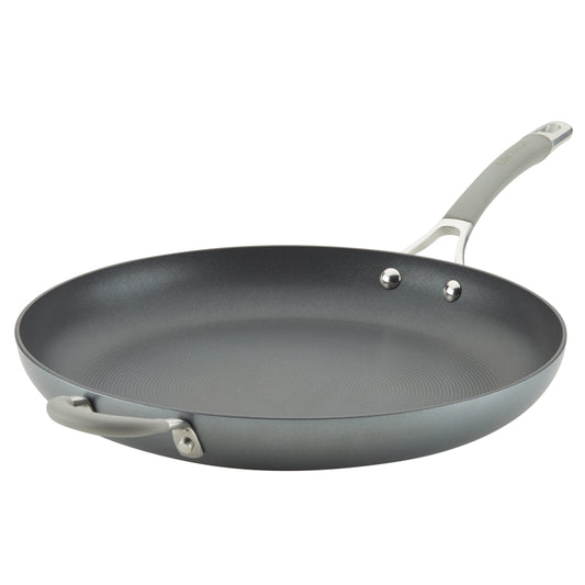 Circulon Elementum Hard-Anodized Nonstick Frying Pan with Helper Handle, 14-Inch, Oyster Gray