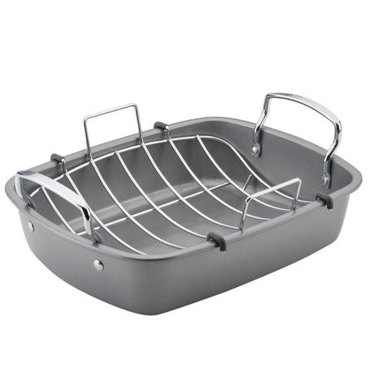 Circulon Bakeware 17 x 13 Roaster with U Rack Gray
