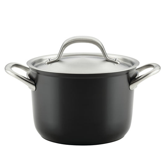 Circulon Ultimum Forged Aluminum Nonstick Induction Saucepot with Lid, 3-Quart, Black