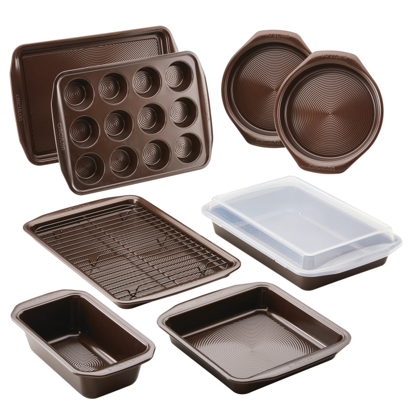 Circulon Bakeware Nonstick Bakeware Set, 10-Piece, Chocolate Brown