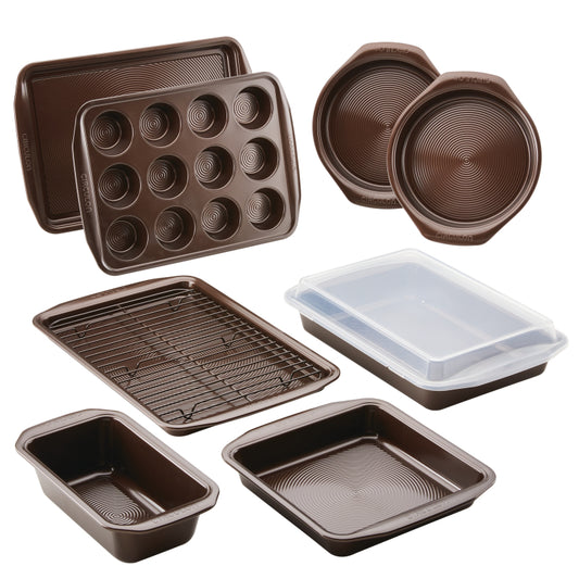 Circulon Bakeware Nonstick Bakeware Set, 10-Piece, Chocolate Brown