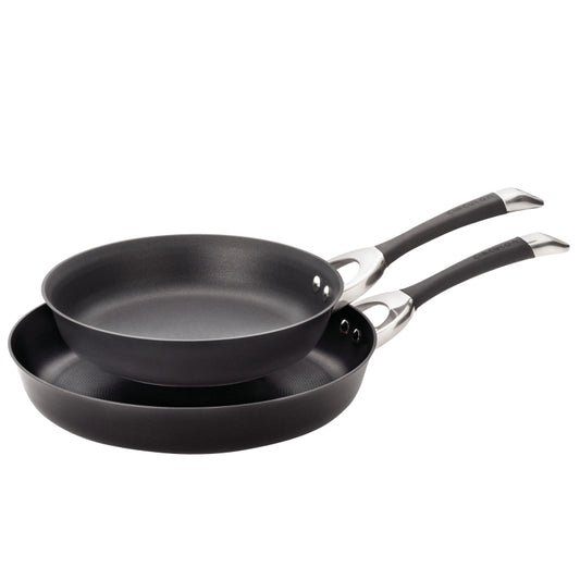 Circulon Symmetry Hard Anodized Nonstick Induction Frying Pan Twin Pack, 10-Inch and 12-Inch, Black
