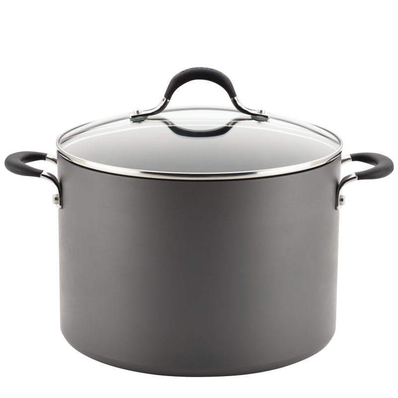 Circulon Momentum Hard-Anodized Nonstick 10-Quart Covered Stockpot, Gray