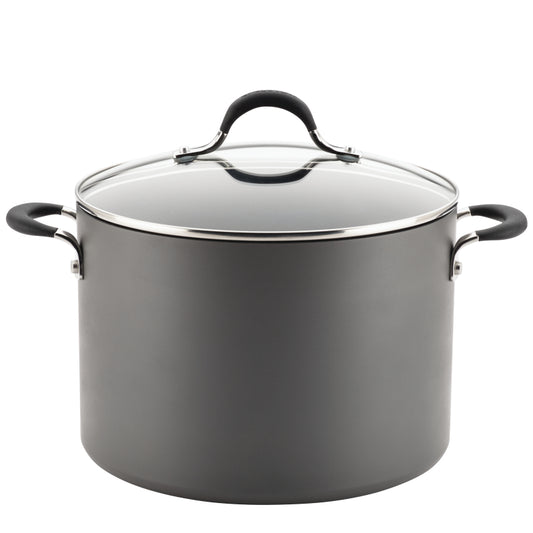 Circulon Momentum Hard-Anodized Nonstick 10-Quart Covered Stockpot, Gray