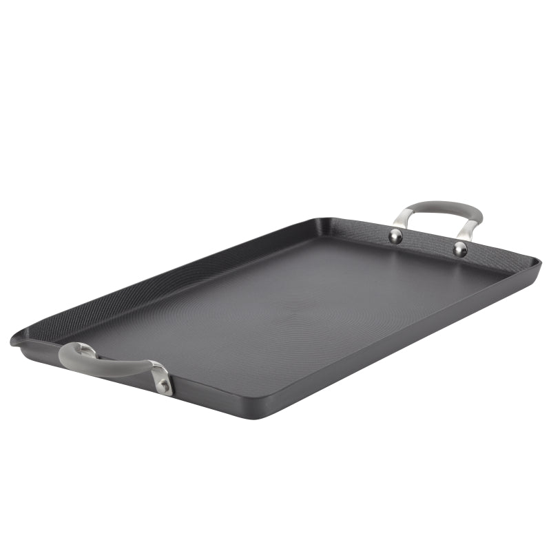 Circulon Elementum Hard Anodized Nonstick Double Burner Stovetop Griddle, 10-Inch x 18-Inch, Oyster Gray