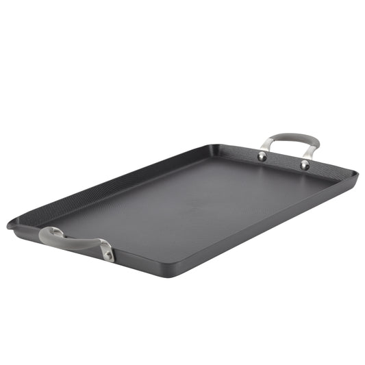 Circulon Elementum Hard Anodized Nonstick Double Burner Stovetop Griddle, 10-Inch x 18-Inch, Oyster Gray