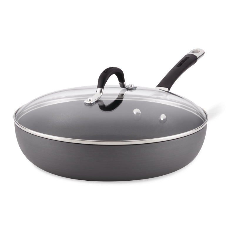 Circulon Momentum Hard-Anodized Nonstick 12-Inch Covered Deep Skillet, Gray