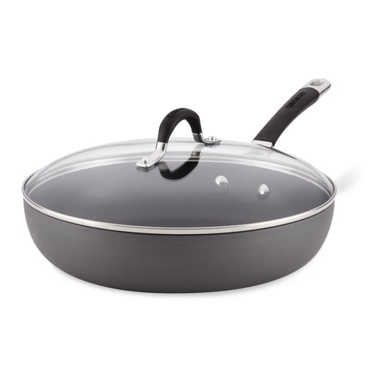Circulon Momentum Hard-Anodized Nonstick 12-Inch Covered Deep Skillet, Gray
