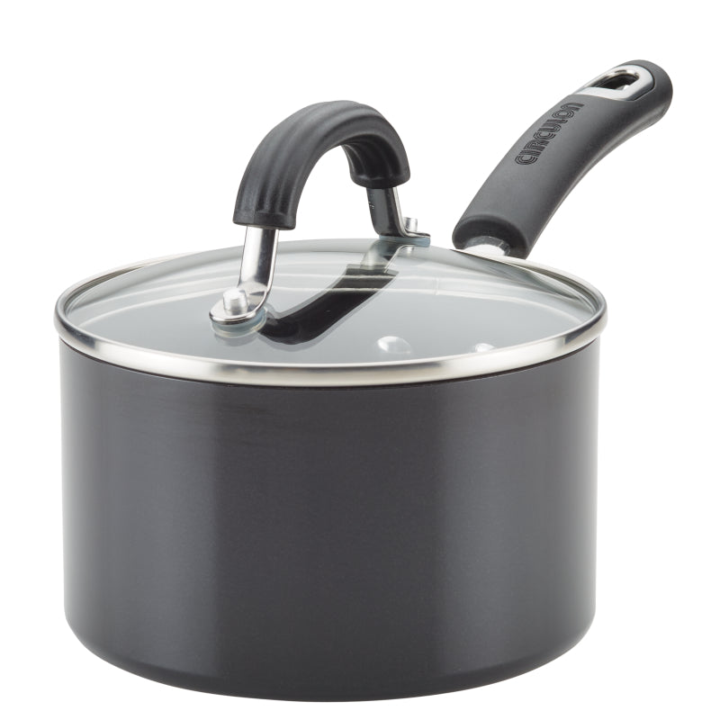 Circulon 2Quart Covered Saucepan Black