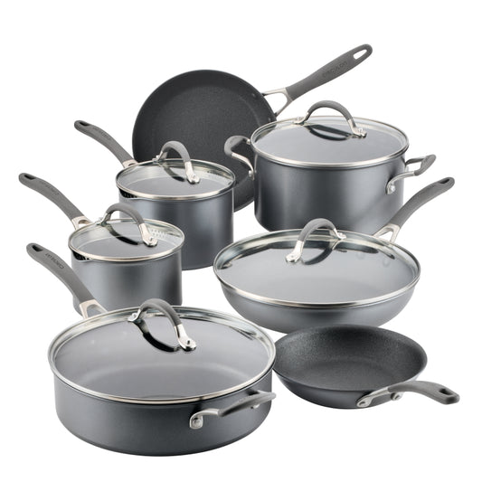 Circulon A1 Series with ScratchDefense Nonstick Induction Pots and Pans Cookware Set, 12-Piece, Graphite