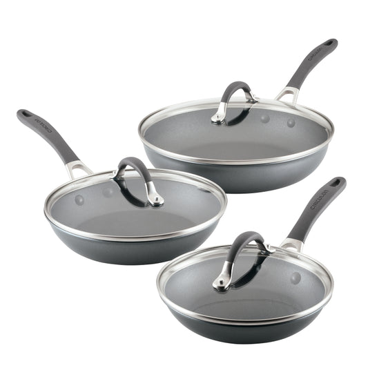 Circulon A1 Series with ScratchDefense Nonstick Induction Frying Pan Set, 6-Piece, Graphite