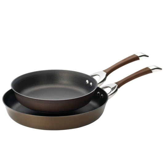 Circulon Symmetry Hard Anodized Nonstick Induction Frying Pan Set, 2-Piece, Chocolate