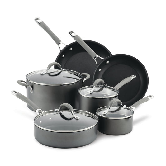 Circulon Elementum Hard-Anodized Nonstick Cookware Set, 10-Piece, Oyster Gray