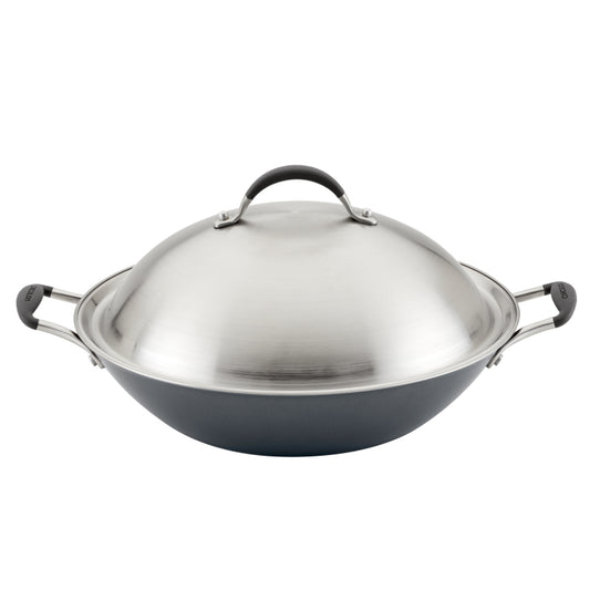 Circulon A1 Series with ScratchDefense Nonstick Induction Wok with Lid, 14-Inch, Graphite